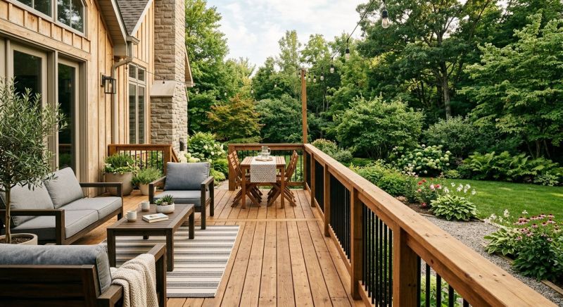 Redwood Deck Installation in Norwalk, CT
